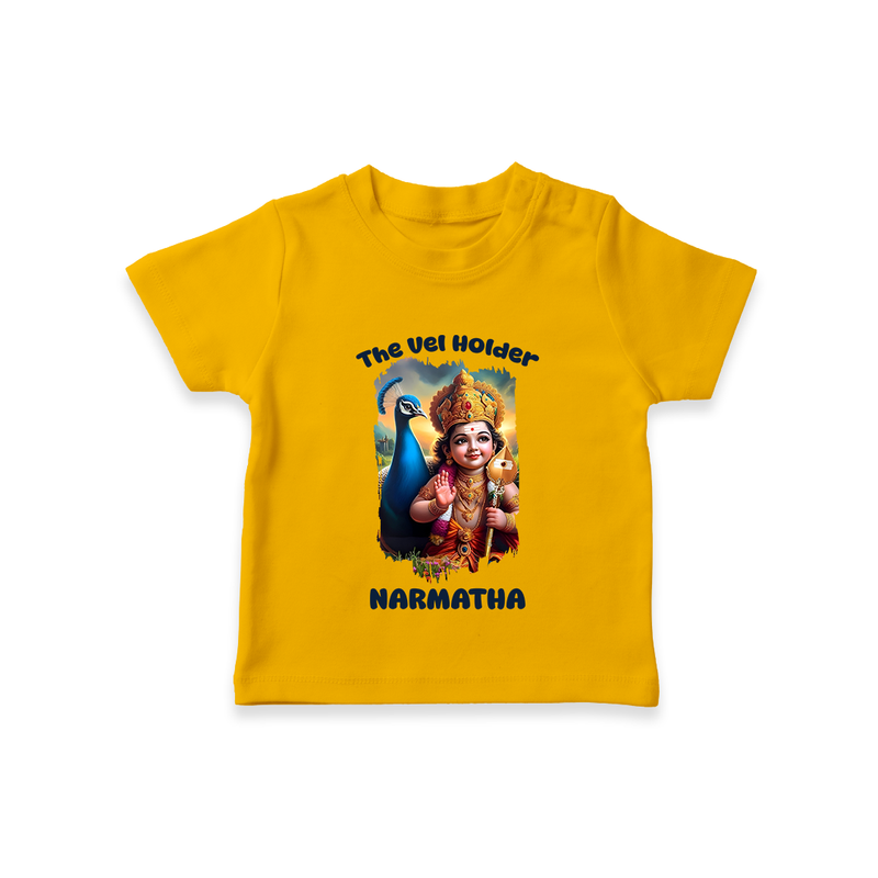 The Vel Holder - Customized T-Shirt For Kids With Name - CHROME YELLOW - 0-5 Months Old (Chest 17")