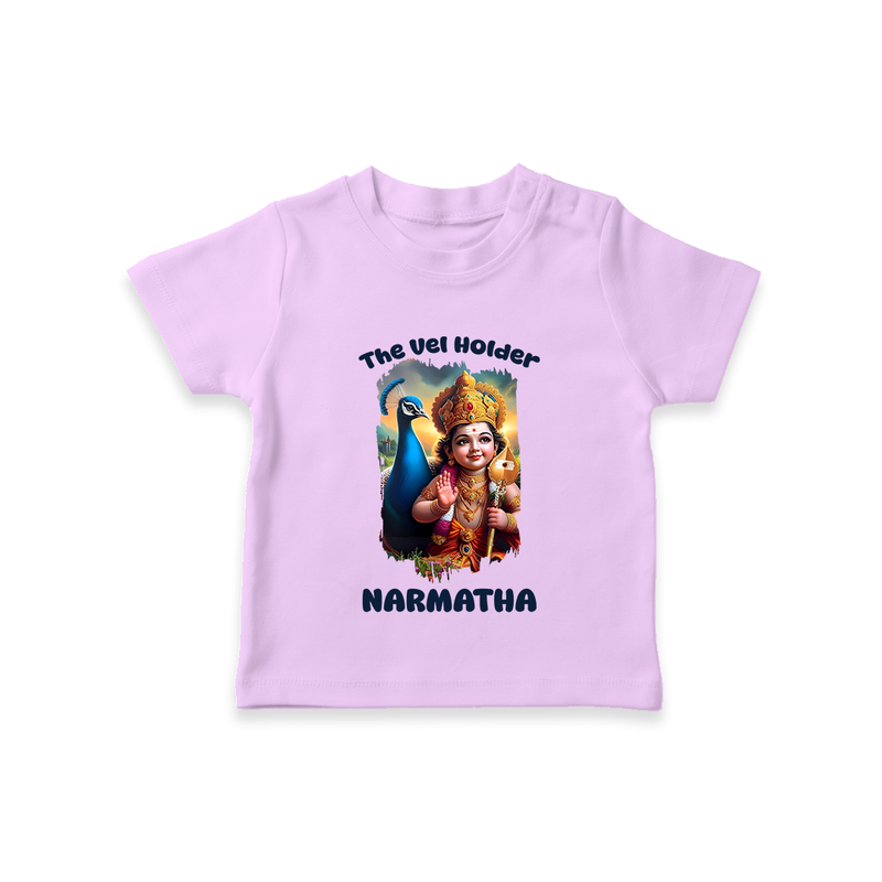 The Vel Holder T-Shirt | Custom Baby T-Shirt for Murugan's Sacred Vel - LILAC - 0-5 Months Old (Chest 17")
