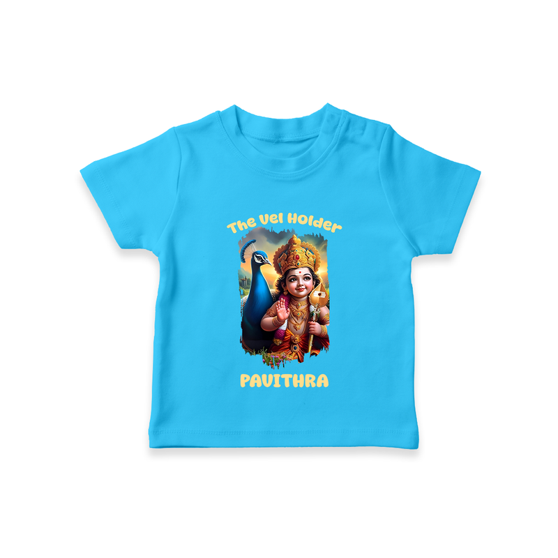 The Vel Holder - Customized T-Shirt For Kids With Name - SKY BLUE - 0-5 Months Old (Chest 17")