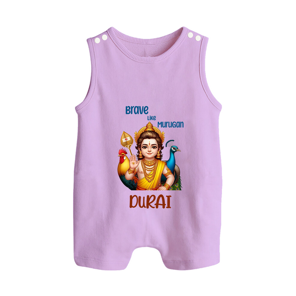 Brave Like Murugan Romper Suit | Personalized Baby Romper Suit for Murugan's Strength - LILAC - 0 - 5 Months Old (Chest 18")