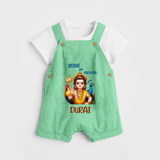 Brave Like Murugan Dungaree Set | Personalized Baby Dungaree Set for Murugan's Strength - GREEN - 0 - 5 Months Old (Chest 18")