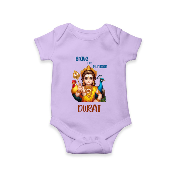 Brave Like Murugan Romper / Onesie | Personalized Baby Romper / Onesie for Murugan's Strength - LILAC - New Born (Chest 14")