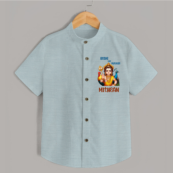 Brave Like Murugan Shirt | Personalized Baby Shirt for Murugan's Strength - ARCTIC BLUE - 0 - 6 Months Old (Chest 23")