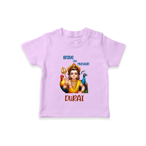 Brave Like Murugan T-Shirt | Personalized Baby T-Shirt for Murugan's Strength - LILAC - 0-5 Months Old (Chest 17")
