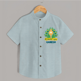 Saravana Bhava Shirt | Custom Baby Shirt for Murugan Worship - ARCTIC BLUE - 0 - 6 Months Old (Chest 23")