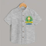 Saravana Bhava Shirt | Custom Baby Shirt for Murugan Worship - GREY - 0 - 6 Months Old (Chest 23")