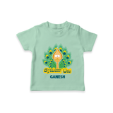 Saravana Bava - Customized T-Shirt For Kids With Name - MINT GREEN - 0-5 Months Old (Chest 17")