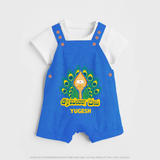 Saravana Bava - Customized Dungaree Set For Kids With Name - COBALT BLUE - 0 - 5 Months Old (Chest 18")