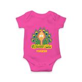 Saravana Bava - Customized Romper For Babies With Name - HOT PINK - 0 - 3 Months Old (Chest 16")