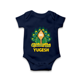 Saravana Bhava Romper / Onesie | Custom Baby Romper / Onesie for Murugan Worship - NAVY BLUE - New Born (Chest 14")