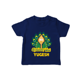 Saravana Bhava T-Shirt | Custom Baby T-Shirt for Murugan Worship - NAVY BLUE - 0-5 Months Old (Chest 17")