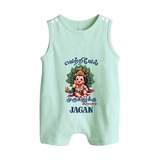 Vetrivel Muruganuku Arohara Romper Suit | Personalized Baby Romper Suit for Murugan Devotees - MINT GREEN - 0 - 5 Months Old (Chest 18")