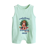 Vetrivel Muruganuku Arogara - Customized Romper Suit For Babies With Name - MINT GREEN - 0 - 5 Months Old (Chest 18")