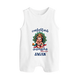 Vetrivel Muruganuku Arohara Romper Suit | Personalized Baby Romper Suit for Murugan Devotees - WHITE - 0 - 5 Months Old (Chest 18")