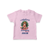Vetrivel Muruganuku Arohara T-Shirt | Personalized Baby T-Shirt for Murugan Devotees - BABY PINK - 0-5 Months Old (Chest 17")