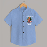 Vetrivel Muruganuku Arogara - Customized Shirt For Kids With Name - SKY BLUE - 0 - 6 Months Old (Chest 23")