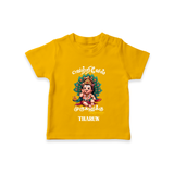 Vetrivel Muruganuku Arogara - Customized T-Shirt For Kids With Name - CHROME YELLOW - 0-5 Months Old (Chest 17")