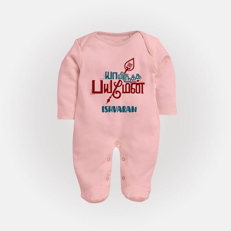 Yamirukka Bayamen - Customized Sleep Suit For Babies With Name - BABY PINK - New Born (Chest 7.5")