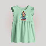 Yamiruka Bhayam Yen Baby Frock | Custom Baby Frock for Murugan's Blessings - MINT GREEN - 0 - 3 Months Old (Chest 17")