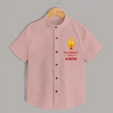 Vetrivel VeeraVel Shirt | Custom Baby Shirt for Murugan's Divine Power - PEACH - 0 - 6 Months Old (Chest 23")