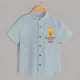 Vetrivel Veeravel - Customized Shirt For Kids With Name - ARCTIC BLUE - 0 - 6 Months Old (Chest 23")