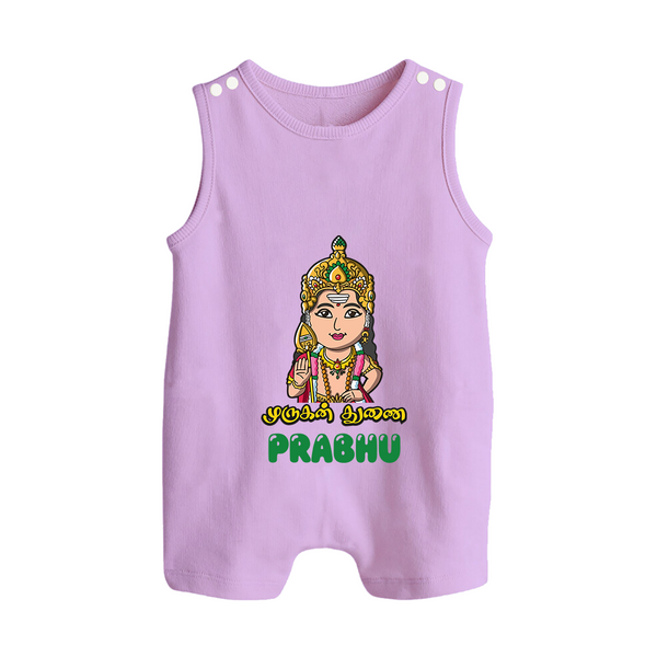 Murugan Thunai Romper Suit | Personalized Baby Romper Suit for Murugan's Protection - LILAC - 0 - 5 Months Old (Chest 18")