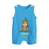 Murugan Thunai - Customized Romper Suit For Babies With Name - ROYAL BLUE - 0 - 5 Months Old (Chest 18")