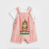 Murugan Thunai Dungaree Set | Personalized Baby Dungaree Set for Murugan's Protection - PEACH - 0 - 5 Months Old (Chest 18")