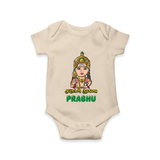 Murugan Thunai Romper / Onesie | Personalized Baby Romper / Onesie for Murugan's Protection - IVORY - New Born (Chest 14")