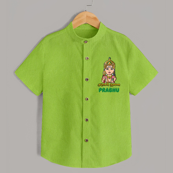 Murugan Thunai Shirt | Personalized Baby Shirt for Murugan's Protection - LIME GREEN - 0 - 6 Months Old (Chest 23")