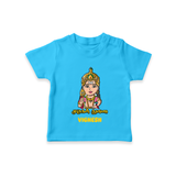 Murugan Thunai - Customized T-Shirt For Kids With Name - SKY BLUE - 0-5 Months Old (Chest 17")