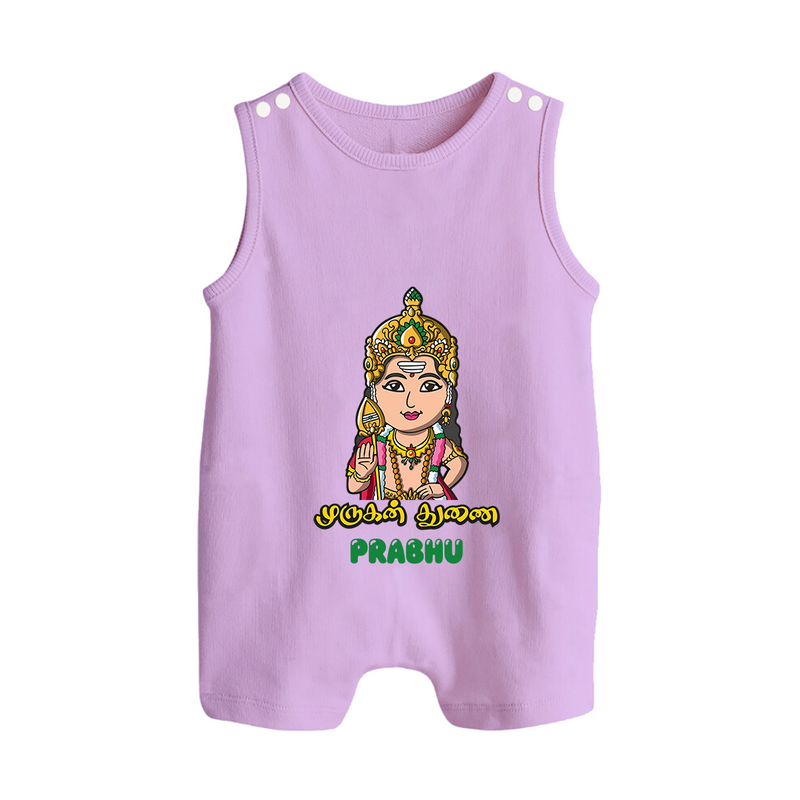 Murugan Thunai - Customized Romper Suit For Babies With Name - LILAC - 0 - 5 Months Old (Chest 18")