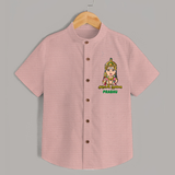 Murugan Thunai - Customized Shirt For Kids With Name - PEACH - 0 - 6 Months Old (Chest 23")