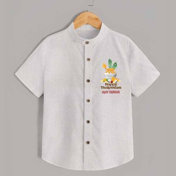 Happy Thaipusam - Customized Shirt For Kids With Name - WHITE - 0 - 6 Months Old (Chest 23")