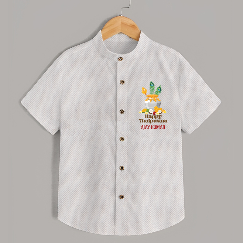 Happy Thaipusam - Customized Shirt For Kids With Name - WHITE - 0 - 6 Months Old (Chest 23")