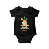 Happy Thaipusam - Customized Romper For Babies With Name - BLACK - 0 - 3 Months Old (Chest 16")