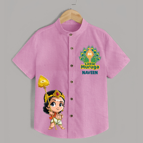 Muruga Devotional Shirt | Special Edition for Spiritual Occasions - BABY PINK - 0 - 6 Months Old (Chest 23")