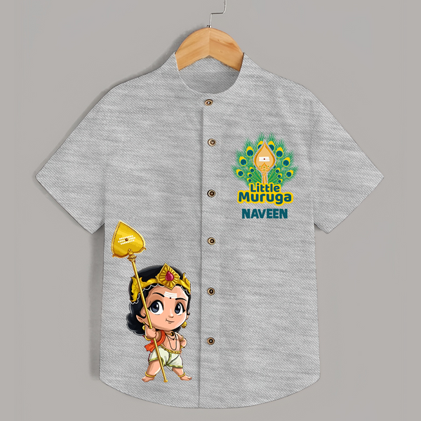 Muruga Devotional Shirt | Special Edition for Spiritual Occasions - GREY - 0 - 6 Months Old (Chest 23")