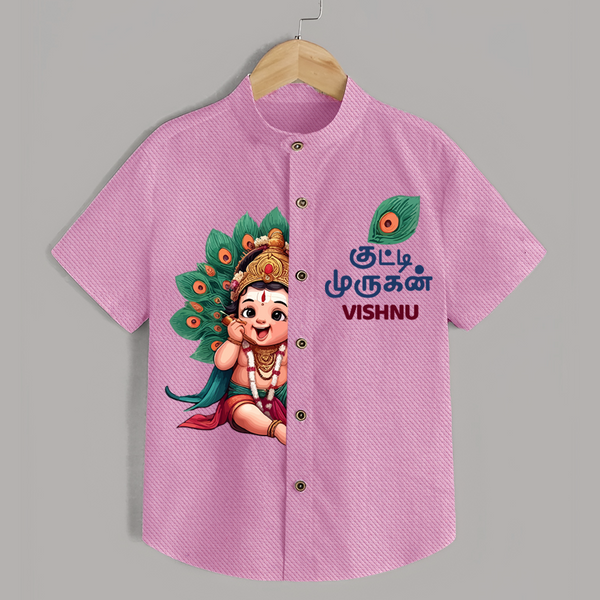 Muruga's Grace Shirt | Custom Design for Men's Traditional Wear - BABY PINK - 0 - 6 Months Old (Chest 23")