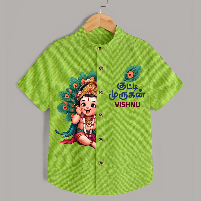 Muruga's Grace Shirt | Custom Design for Men's Traditional Wear - LIME GREEN - 0 - 6 Months Old (Chest 23")
