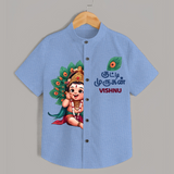 Muruga's Grace Shirt | Custom Design for Men's Traditional Wear - SKY BLUE - 0 - 6 Months Old (Chest 23")