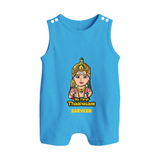 "My First Thaipusam - A Journey of Devotion and Celebration with Customized Romper Suit for Babies with Name" - ROYAL BLUE - 0 - 5 Months Old (Chest 18")