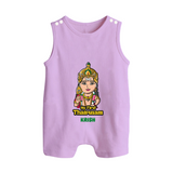 "My First Thaipusam - A Journey of Devotion and Celebration with Customized Romper Suit for Babies with Name" - LILAC - 0 - 5 Months Old (Chest 18")