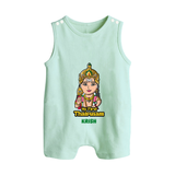 "My First Thaipusam - A Journey of Devotion and Celebration with Customized Romper Suit for Babies with Name" - MINT GREEN - 0 - 5 Months Old (Chest 18")