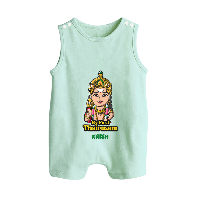 "My First Thaipusam - A Journey of Devotion and Celebration with Customized Romper Suit for Babies with Name" - MINT GREEN - 0 - 5 Months Old (Chest 18")