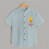 "Experiencing Thaipusam for the First Time - A Sacred Tradition with Customized Shirt for Kids with Name" - ARCTIC BLUE - 0 - 6 Months Old (Chest 23")