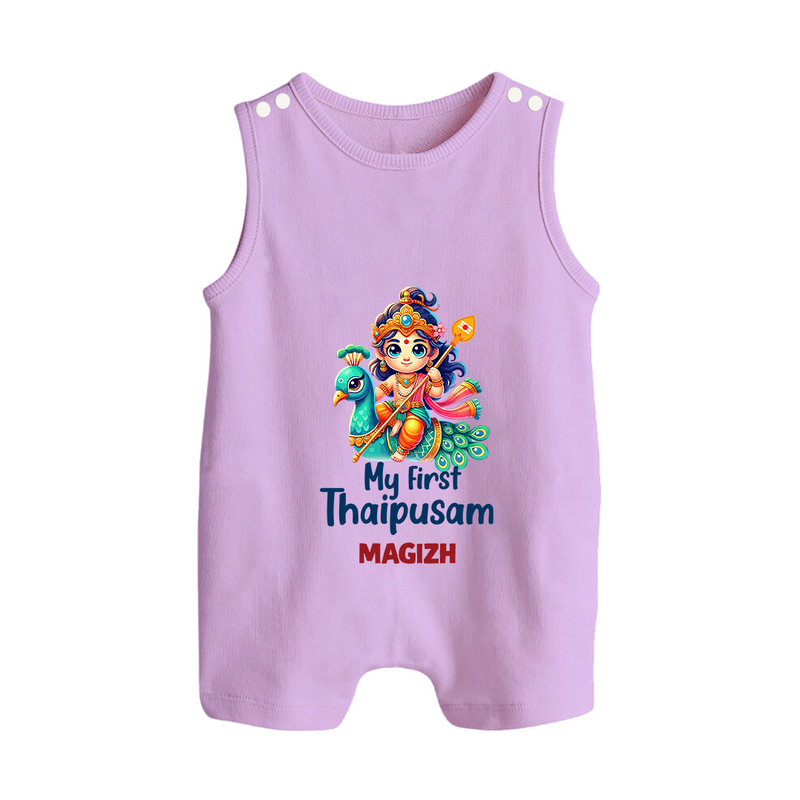 "First Steps into Thaipusam - A Festival of Devotion with Customized Romper Suit for Babies with Name" - LILAC - 0 - 5 Months Old (Chest 18")