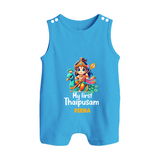 "First Steps into Thaipusam - A Festival of Devotion with Customized Romper Suit for Babies with Name" - ROYAL BLUE - 0 - 5 Months Old (Chest 18")