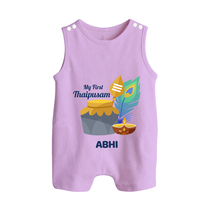 "First Thaipusam Memories - A Day of Faith and Festivity with Customized Romper Suit for Babies with Name" - LILAC - 0 - 5 Months Old (Chest 18")