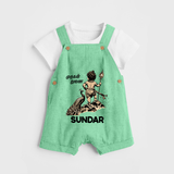 Little Murugan Devotee – Name Personalised Kids Dungaree - GREEN - 0 - 5 Months Old (Chest 18")